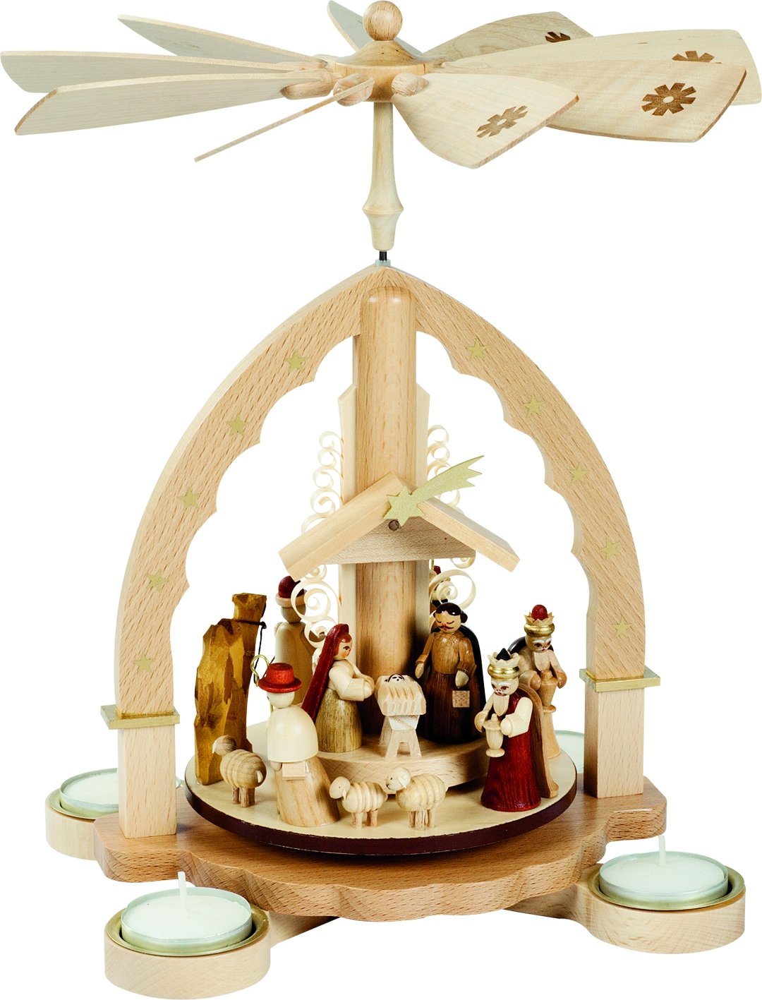 Buy German christmas pyramid Nativity scene, height 27 cm / 11 inch