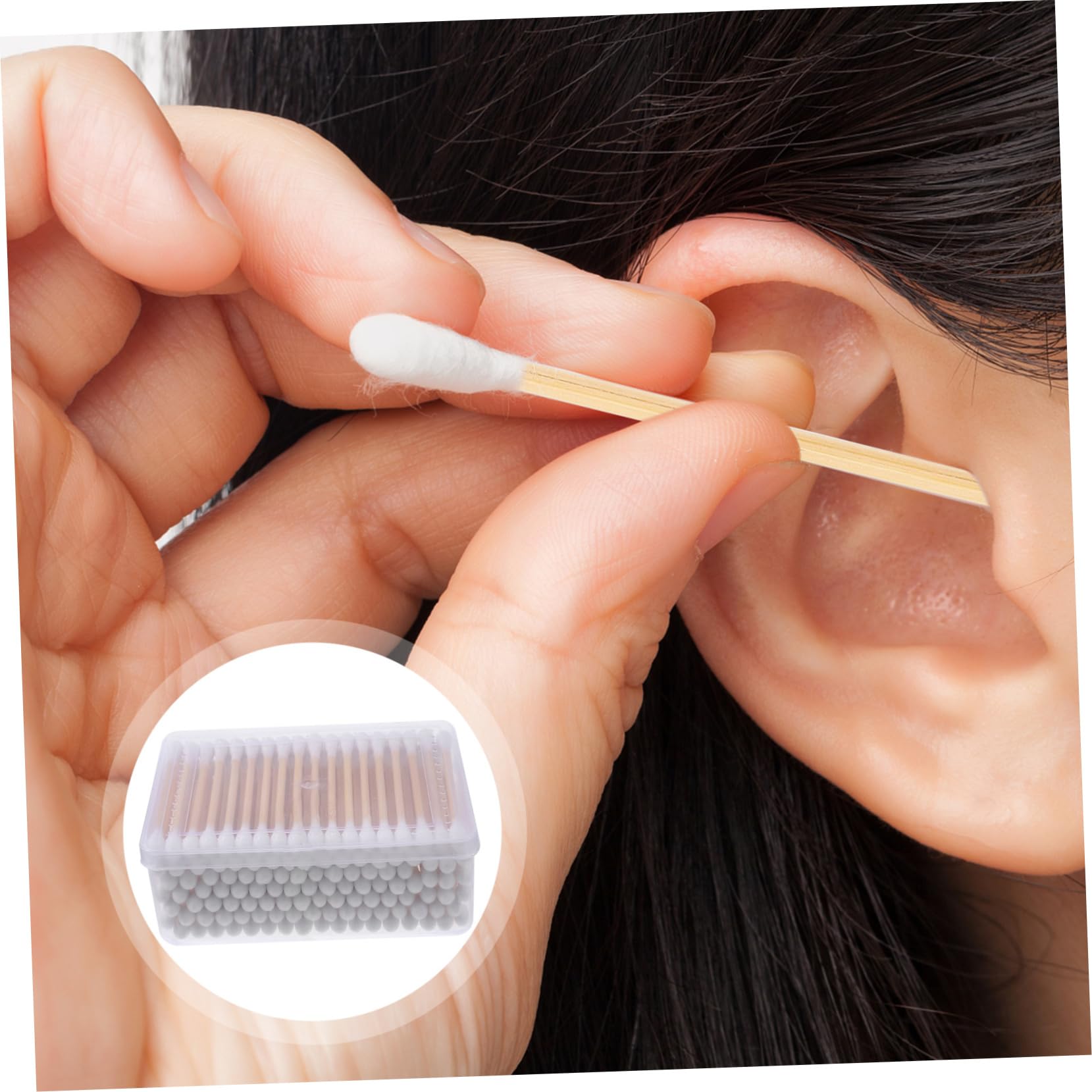 HAPINARY Dual-tipped Cotton Swabs for Eyelash Cleaning Disposable Makeup Tools for Cosmetics Compact Convenient Beauty Applicators