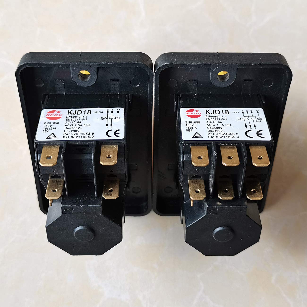 Interruptor electromagnético de 7 pines KEDU KJD18 Interruptores pulsadores de parada de emergencia a prueba de agua para equipos de máquinas herramienta industriales AC 400V 15 (8) A 5E4 IP54