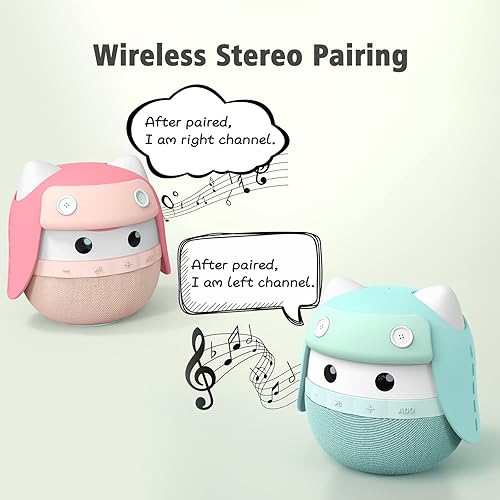 Miniatura 2 de Altavoz Bluetooth portátil para niños Asimom Rhyme, emparejamiento estéreo inalámbrico, tiempo de reproducción de 15 horas, lindo altavoz