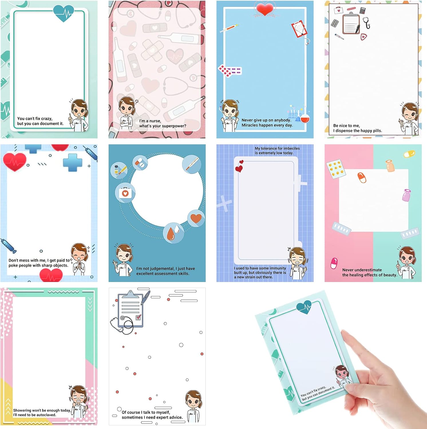 Epakh 10 Pack Funny Notepads, Funny Nurse Notepads, Nurse