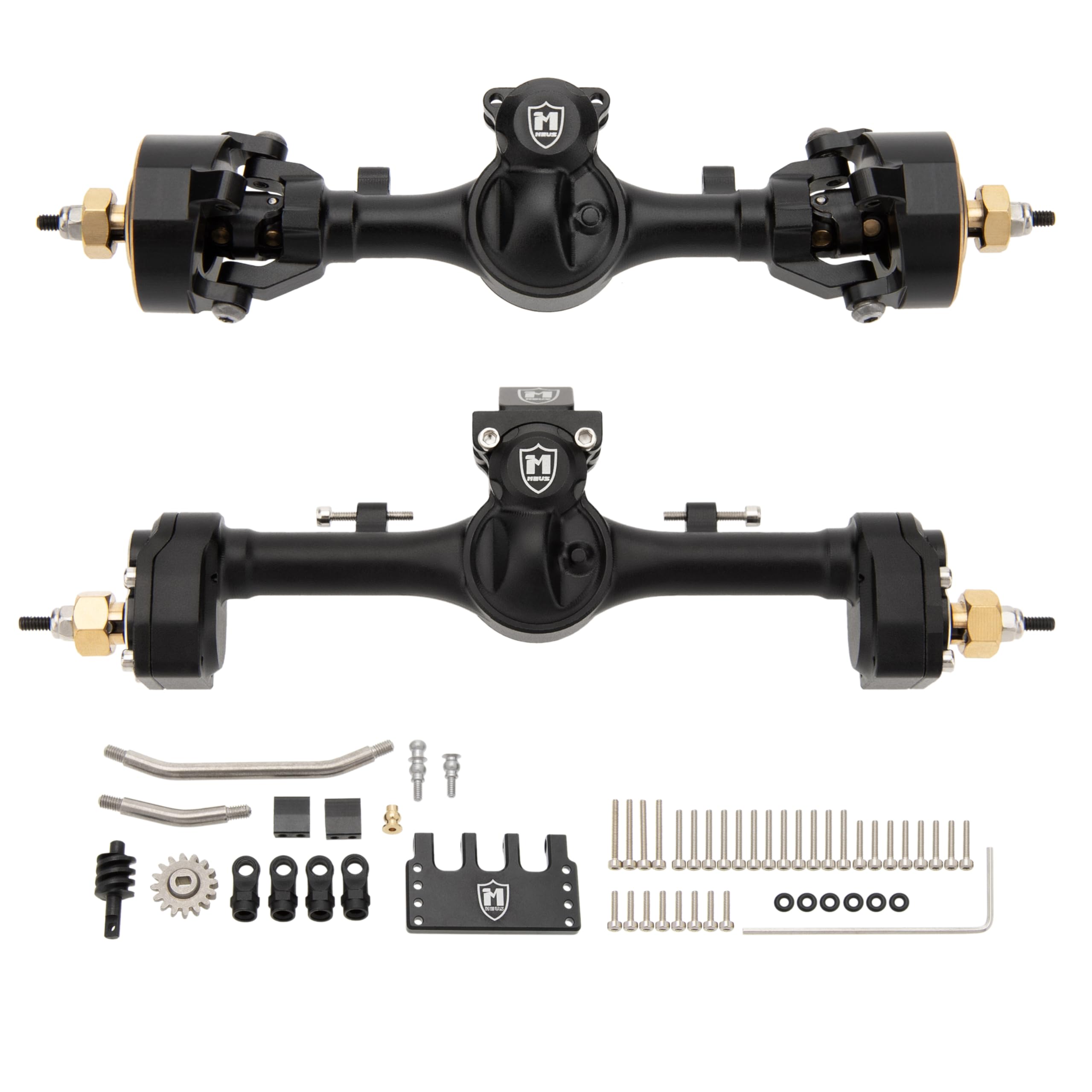 MEUS RACING Mullet Setup SCX24 V2 Axles with 3-Section CVD for Axial 1/24 SCX24 RC Crawler (Black)
