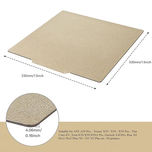 Miniatura 21 de Cama de impresión de un solo lado con hoja PEI texturizada de 9.252 x 9.252 in Impresión en frío a temperatura ambiente Ajuste universal