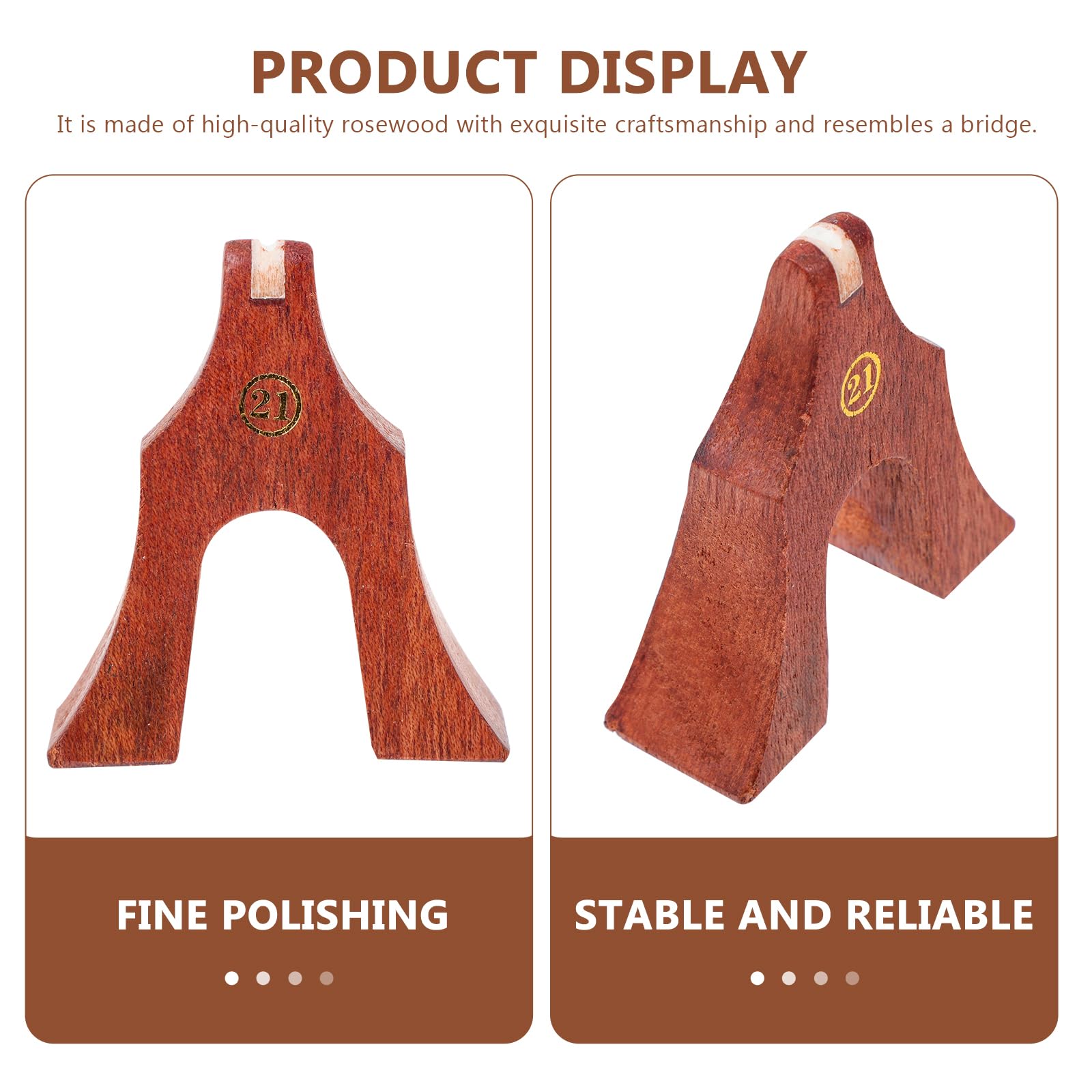 Abaodam 21pcs Light Brown Guzheng Bridges Support Pillars and Installation Accessories for Chinese Zither and Guzheng Instruments - Image 5