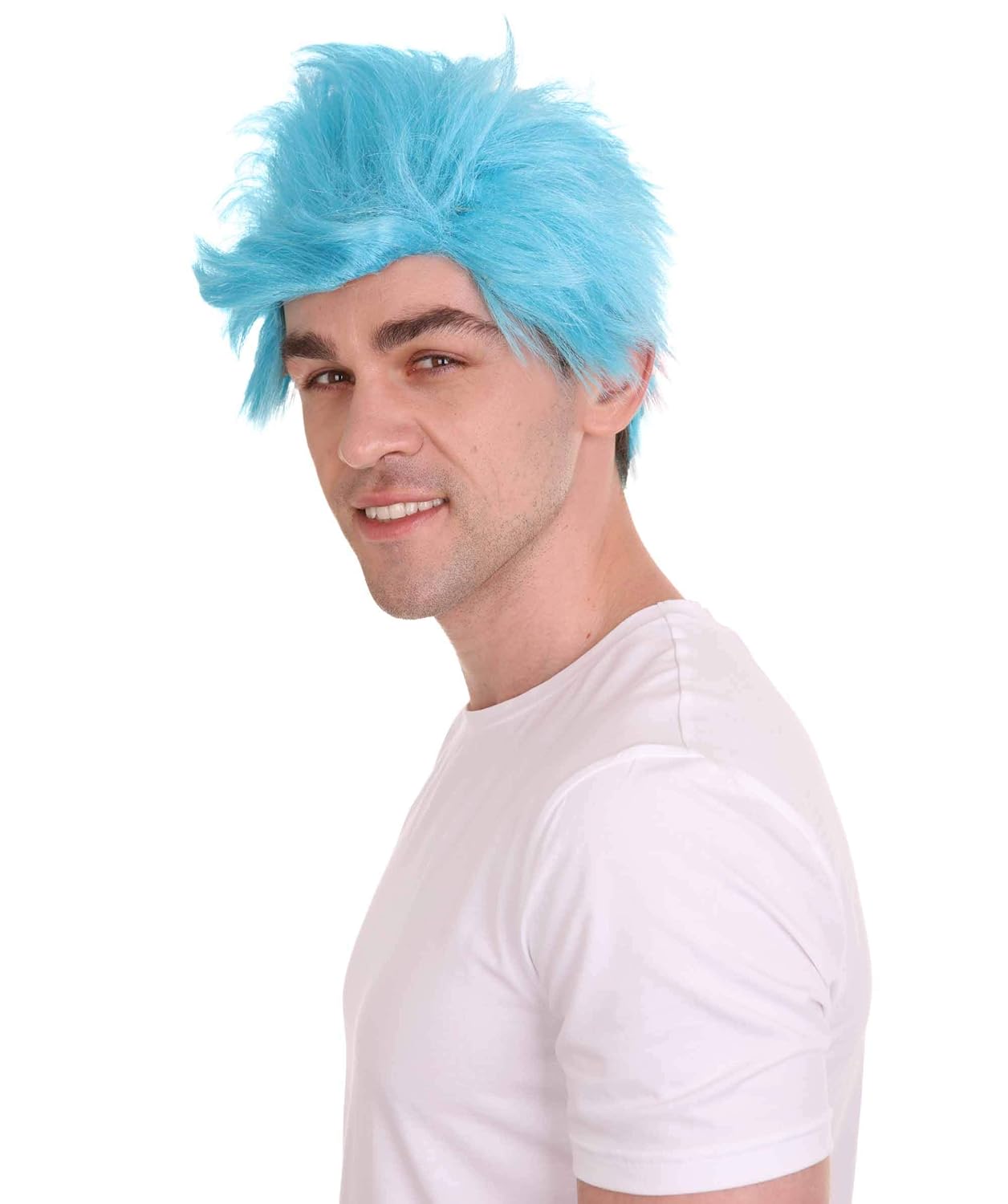 HPO Men’s Ultimate Gamer Costume Wig – Cosplay Quality Streamer Blue Impersonation Style – Adjustable Lining for Comfort and Universal Fit