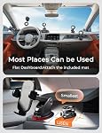 LISEN Voiture Support de téléphone pour Magsafe magnétique de voiture [24 Les aimants les plus forts & 89+ LBS Suction] Support de téléphone magnétique sous vide Accessoires pour voitures Support de tableau de bord pour iPhone 17(Space Noir)