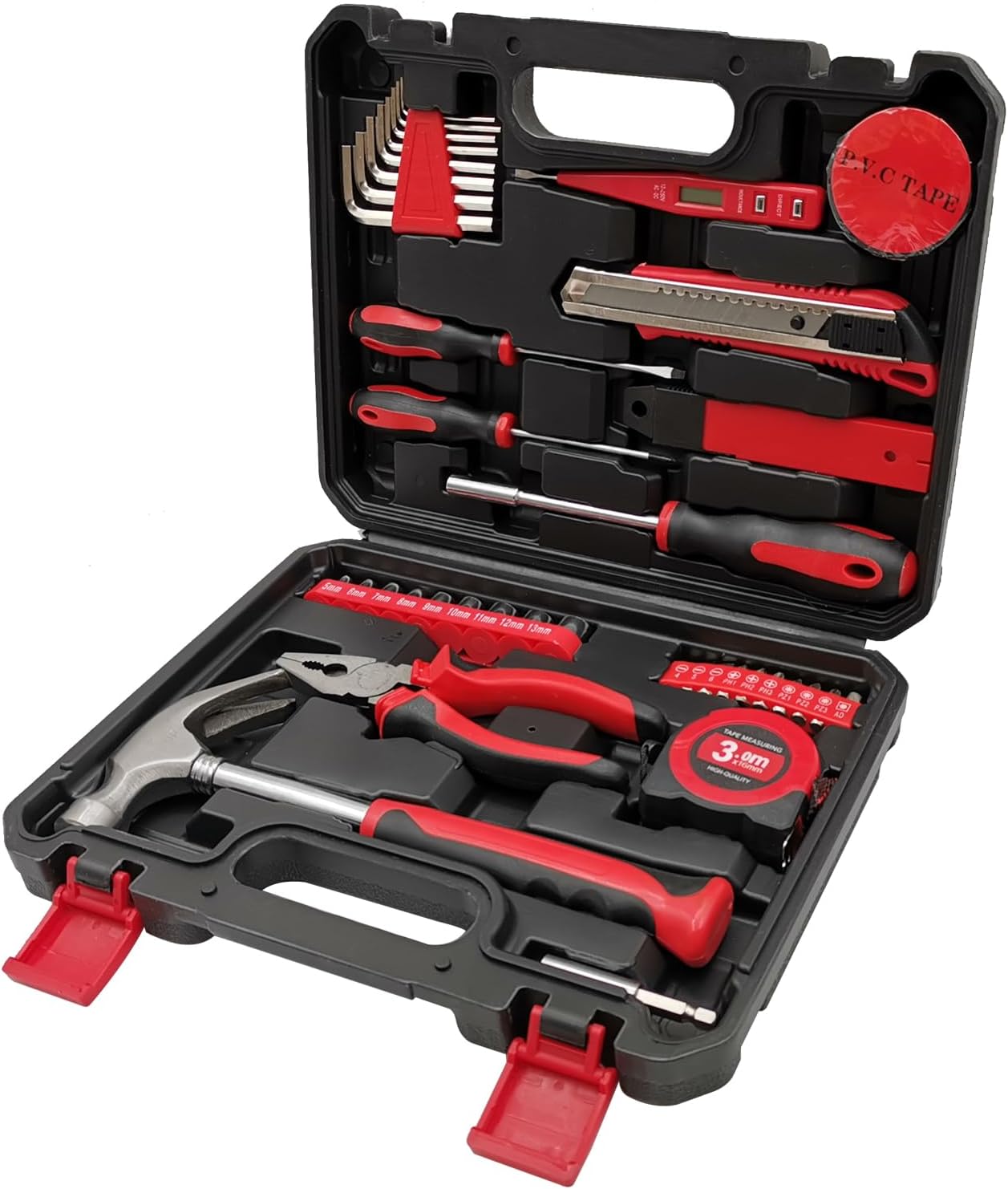 MFBJXC 43 PCS Household Tools Kit with Plastic Toolbox, Portable and ...