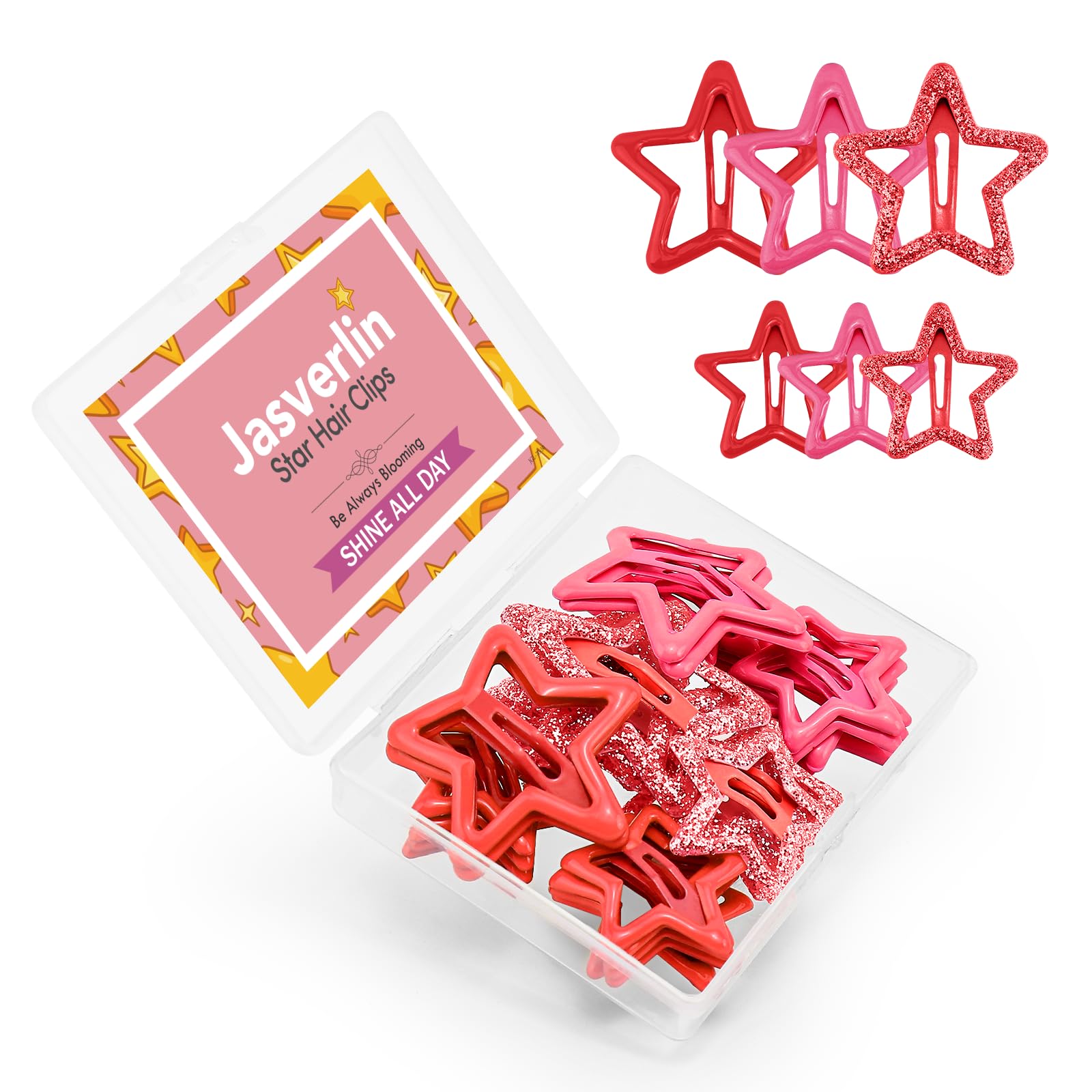 Pink Star Hair Clips - Y2K Style -8 Pink Star Hair Clips - Y2K Style -8