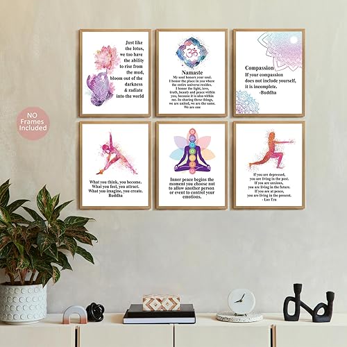 Miniatura 2 de Decoración de Buda, decoración de sala de meditación, póster de web curativa, Namaste Yoga, Om, mano de Hamsa Fátima, gran regalo para fanáticos del
