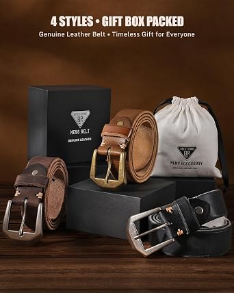 BELTROAD 100% Full Grain Leather Belt for Men Heavy Duty Work Belt Handmade