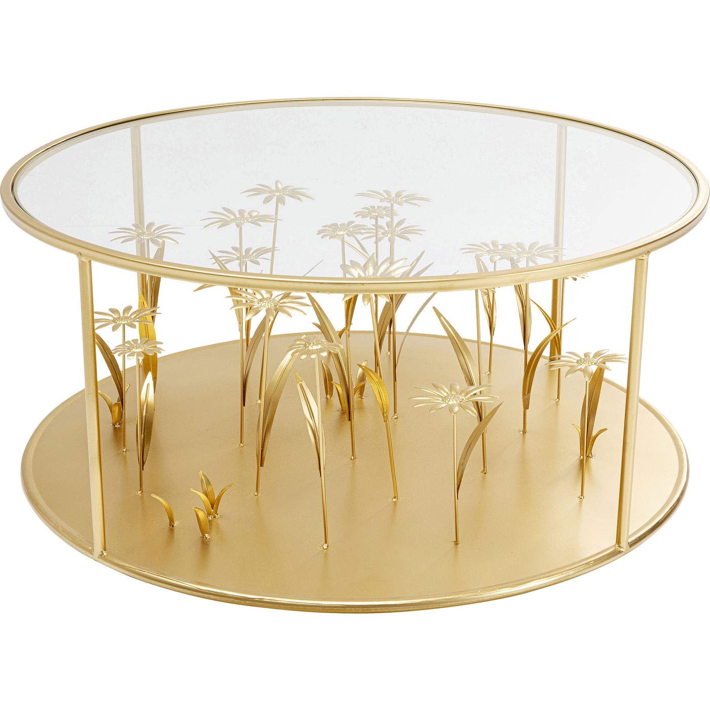 Kare Coffee Table Flower Meadow Gold Diameter 80 cm : Amazon.de