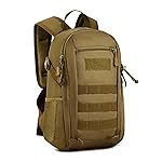 HUNTVP 20L Tactical Backpack Military MOLLE Backpack Daypack Rucksack Gear Tactical Assault Pack Bag for Hunting Camping Trekking (20L-Dark Brown)