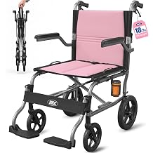 VOCIC 18.7 lbs Ultralight Transport Wheelchairs for Adults Foldable