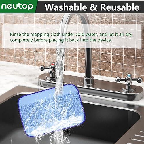 Miniatura 3 de neutop Juego de almohadillas de microfibra lavables para trapear húmedas, kit de tapas de mecha de agua compatible con iRobot Braava 320 380 381