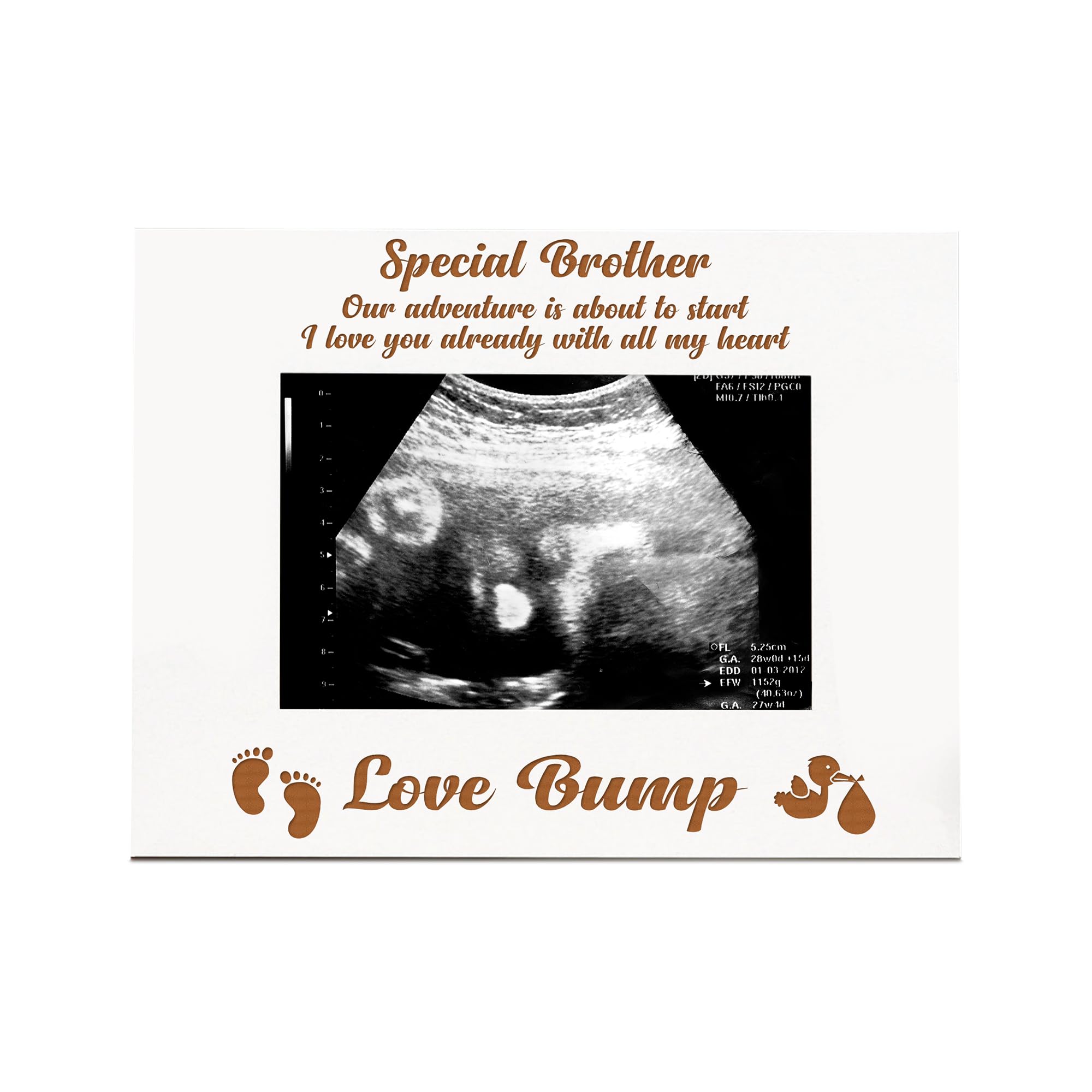 Baby Pregnancy Scan White Wooden Photo Frame Brother To Be Gift