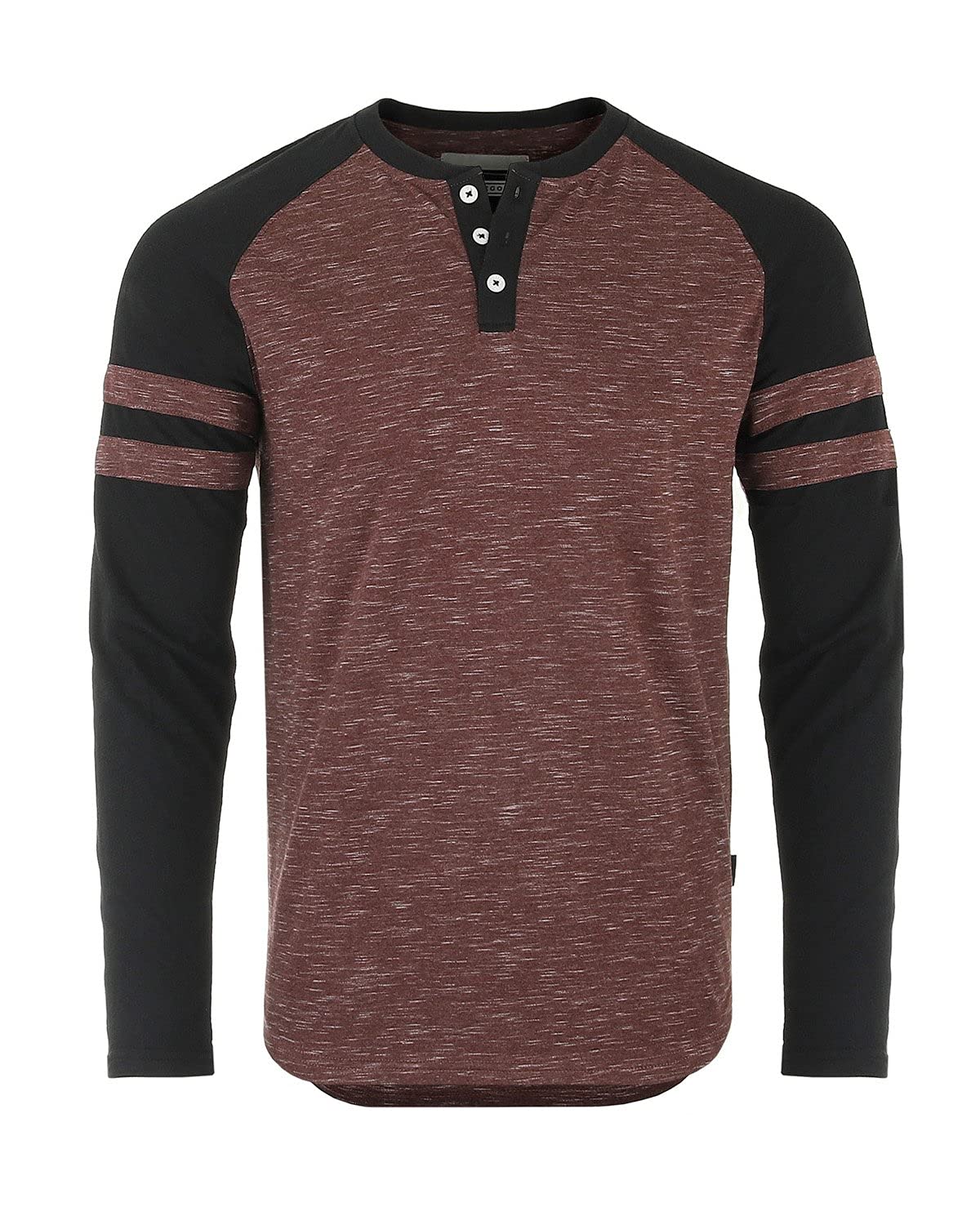 ZIMEGOMen's Baseball Henley Shirts – Casual Long Sleeve Raglan Athletic Active Fashion T-Shirts Tees Tops