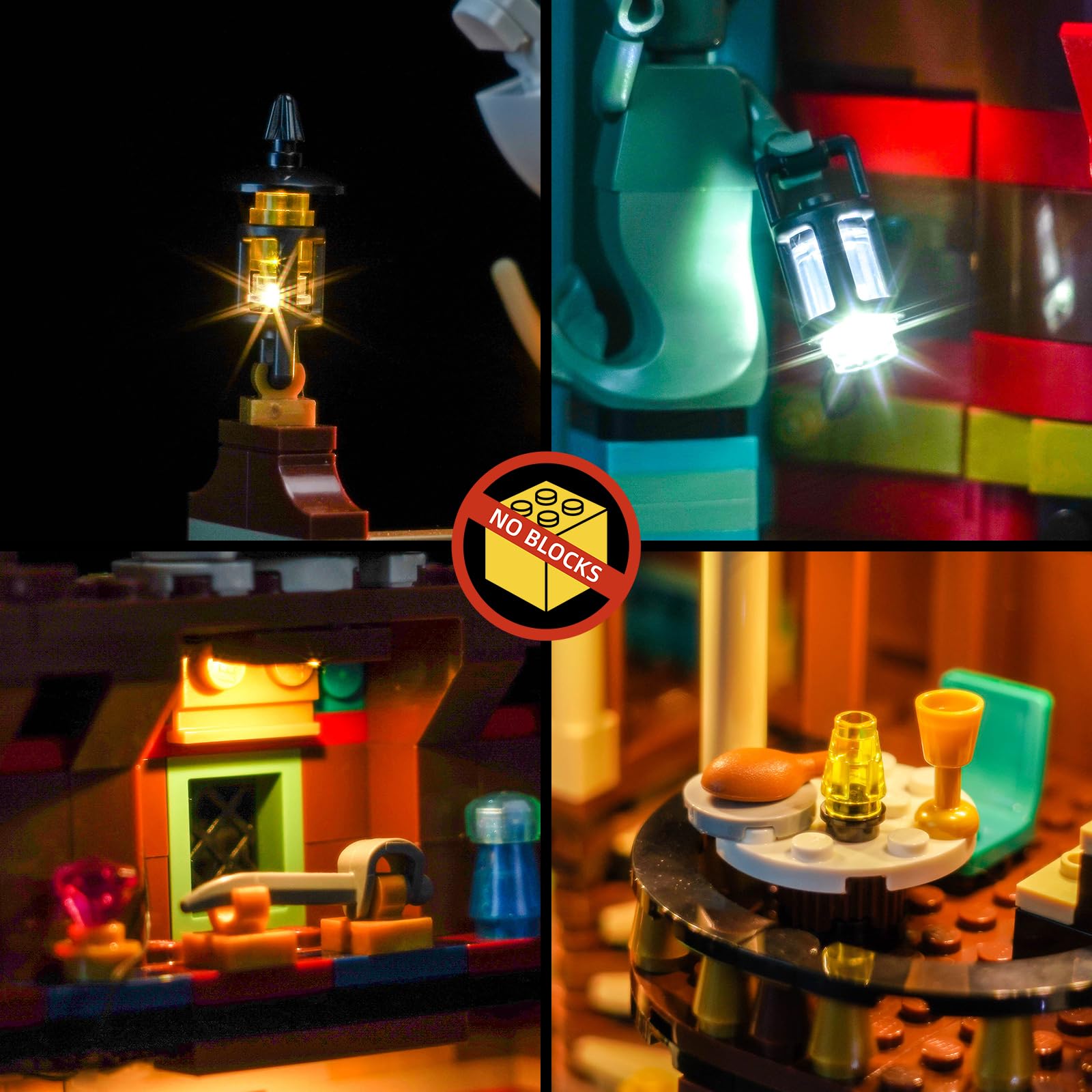 Fernbedienung Licht-Kit Kompatibel mit Lego The Baratie Floating Restaurant 75640 (Kein Modell), Led Beleuchtungs Set Compatible with Lego 75640 The Baratie Floating Restaurant Kreative Spielzeug - 5