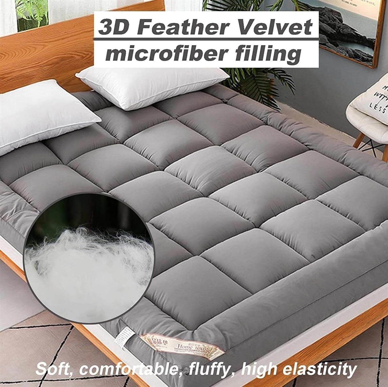 Matelas de Tatami Futon Pliable 10cm Épaissir Le Matelas de Couchage Japonais Épais Tapis de Plancher Pad， for Dortoir À La Maison(White,120x190cm)