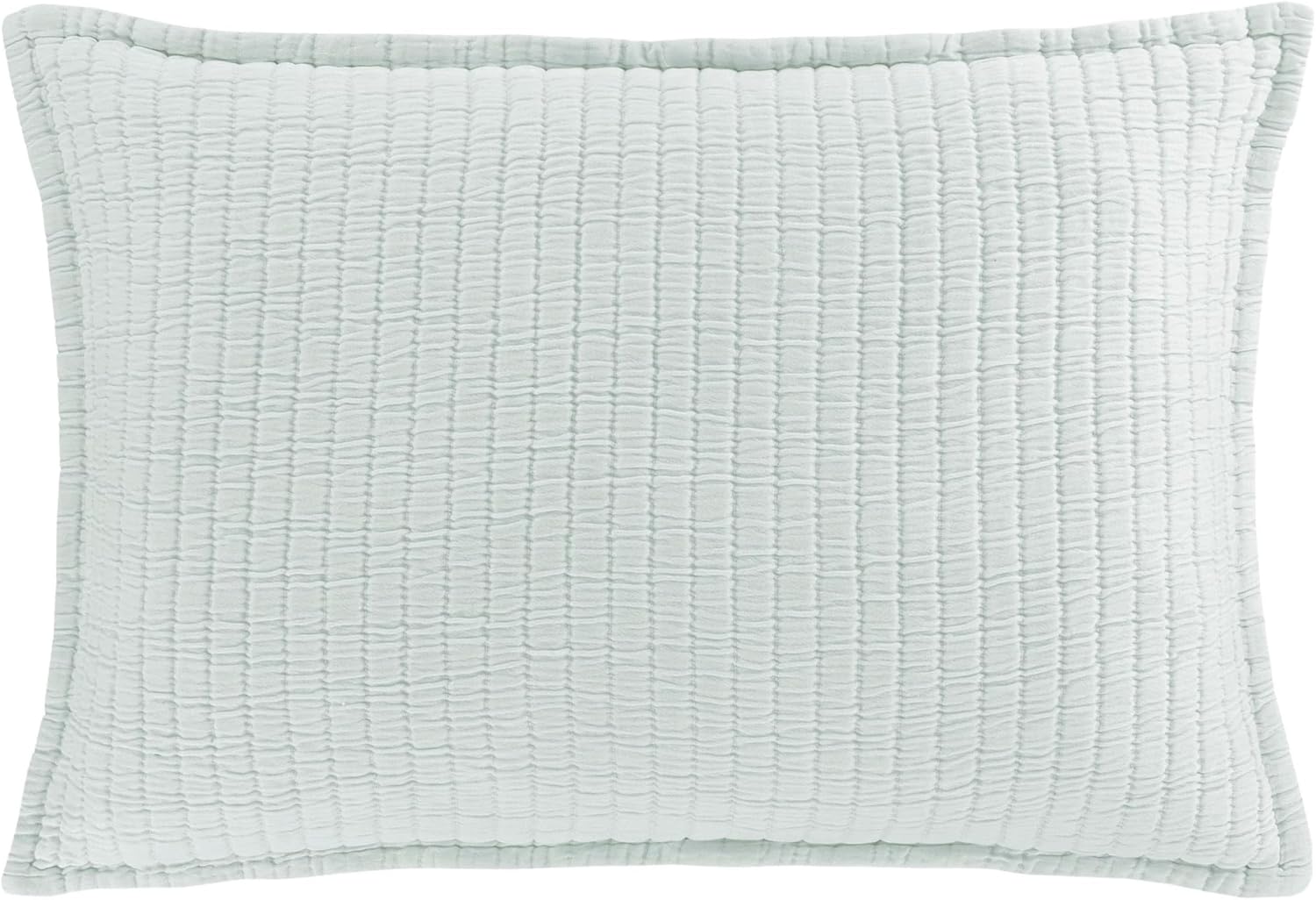 Pine Cone Hill Boyfriend Sky Matelasse Pillow Sham, Euro Size, Sky Blue/Blue Solid Pattern