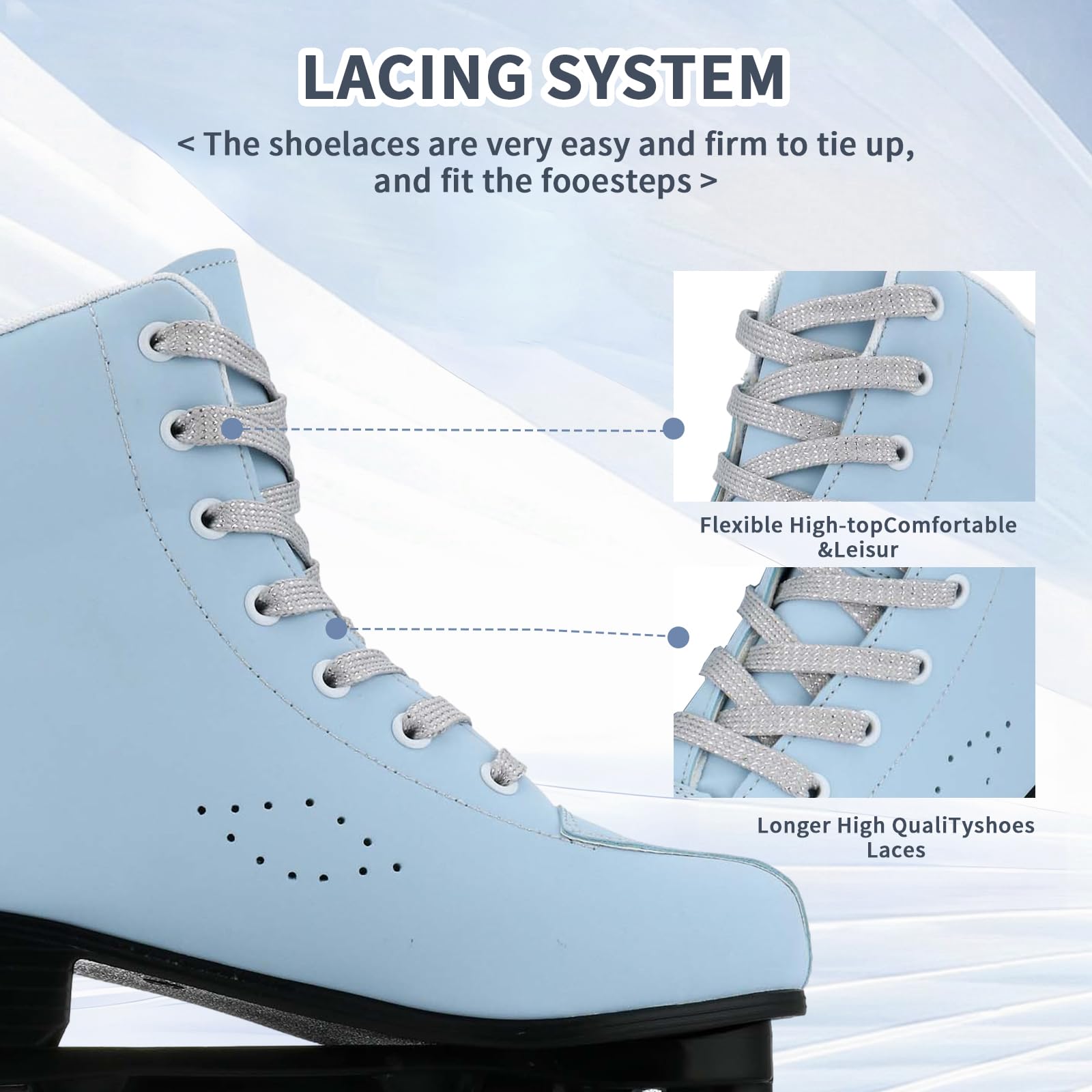 Silvertree Patins à roulettes pour femme en cuir synthétique, patins à quatre roues, patins à roulettes brillants avec sac de transport pour fille (pointure femme et homme 38)
