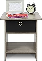 Vista 172 de Furinno- Colección Andrey- Mesa auxiliar, estación de carga con puerto USB y puerto tipo C c/compartimento de almacenamiento, 15.55 pulg ancho x