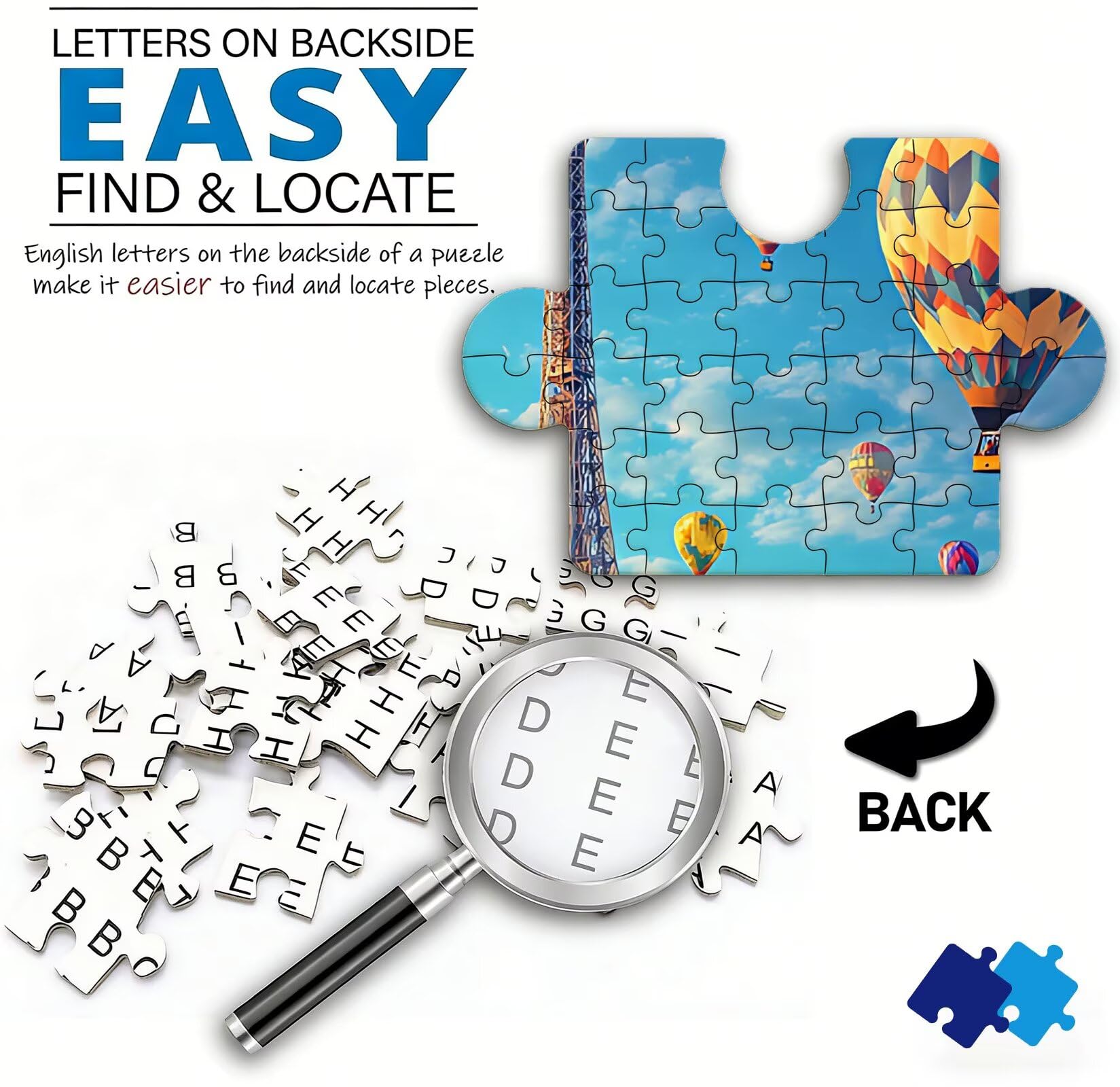 Puzzle Puzzle 1500 elementów dla dorosłych z plakatem w zestawie, drewniane puzzle do gry rodzinnej, edukacyjna i antystresowa gra edukacyjna, dekoracja ścienna, prezent urodzinowy, 87 x 57 cm Paryż