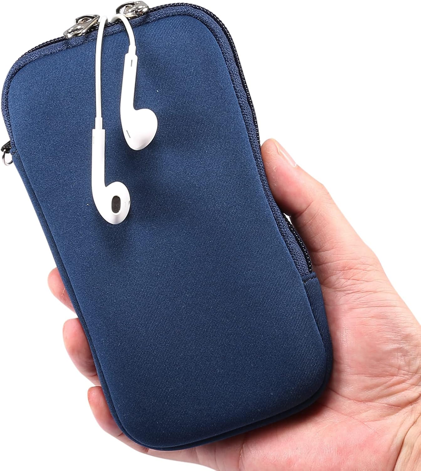 Cell Phone Bag for Men Women, Waterproof Phone Pouch Holder, Dual Zipper Cellphone Case Dry Bag with Lanyard Wallet Purse Handbag Universal Neoprene Phone Sleeve Holder Neck Strap Chest Bag