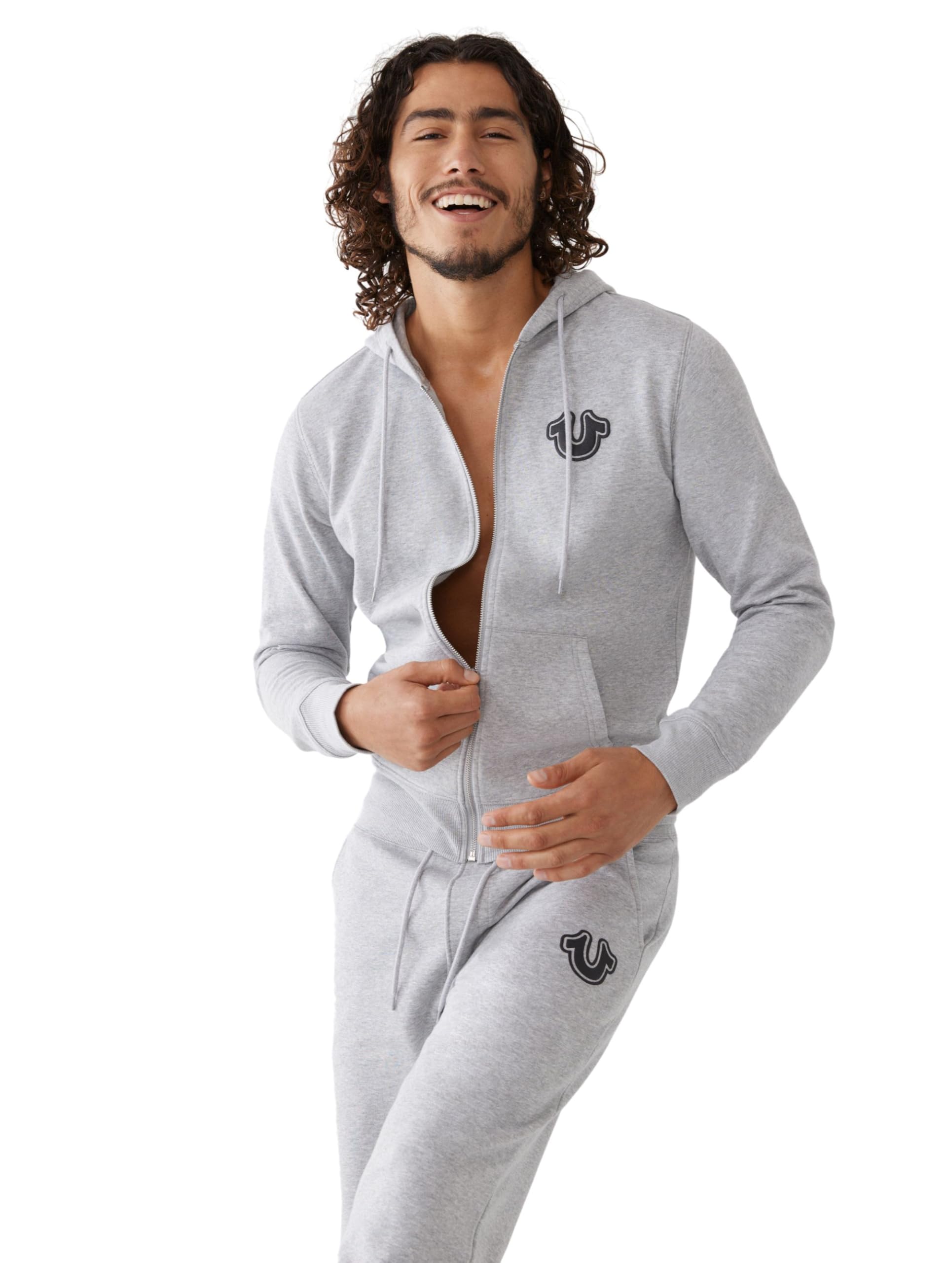 True Religion Felpa con Cappuccio con Zip Felpa con Cappuccio Uomo