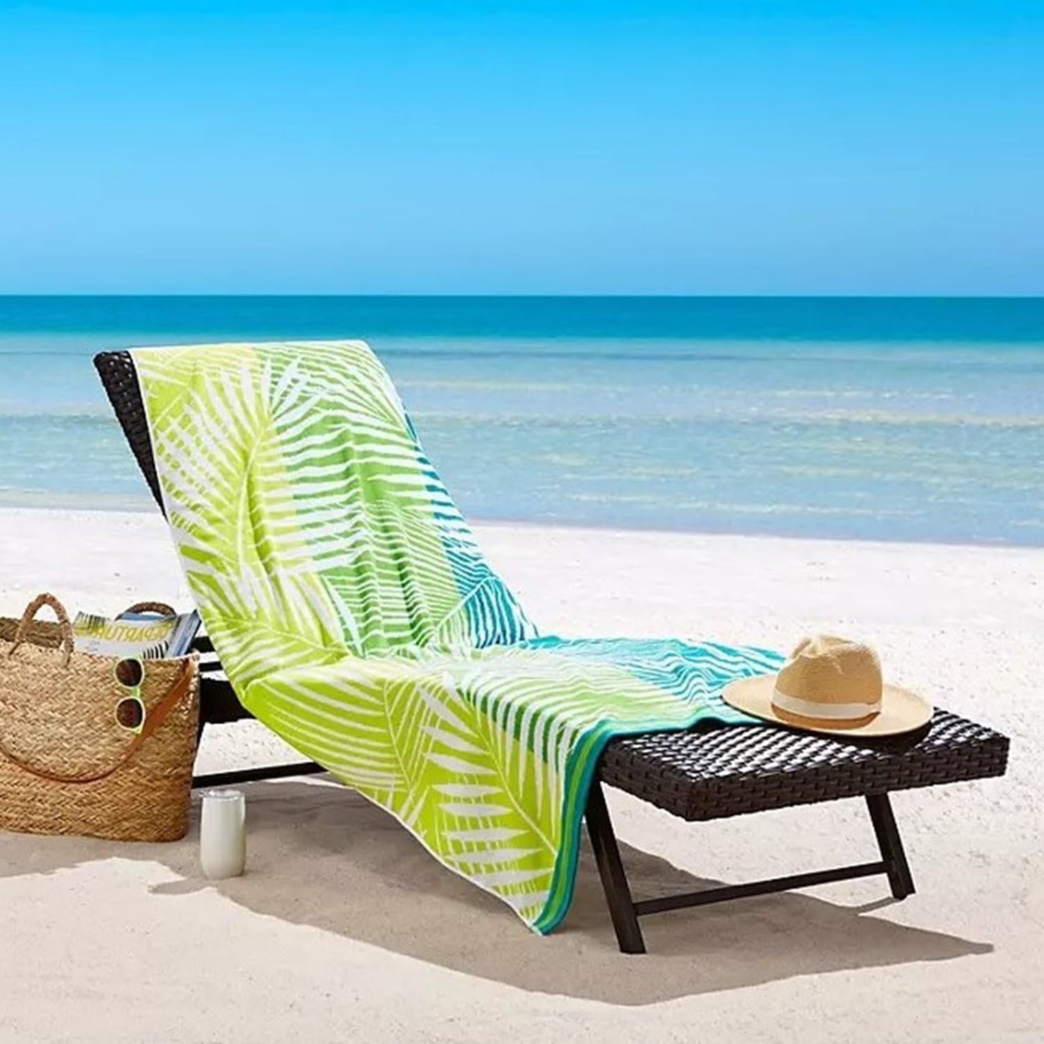 Member's Mark 100% Cotton Oversized Adult Beach Towel 40" x 72" (Tropical Palm)