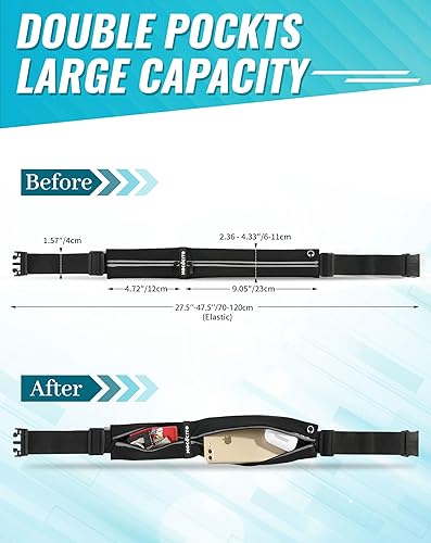 Miniatura 2 de Cinturón de correr para hombres y mujeres  Riñonera elástica resistente al agua para correr, se adapta a la mayoría de teléfonos, llaves y artículos
