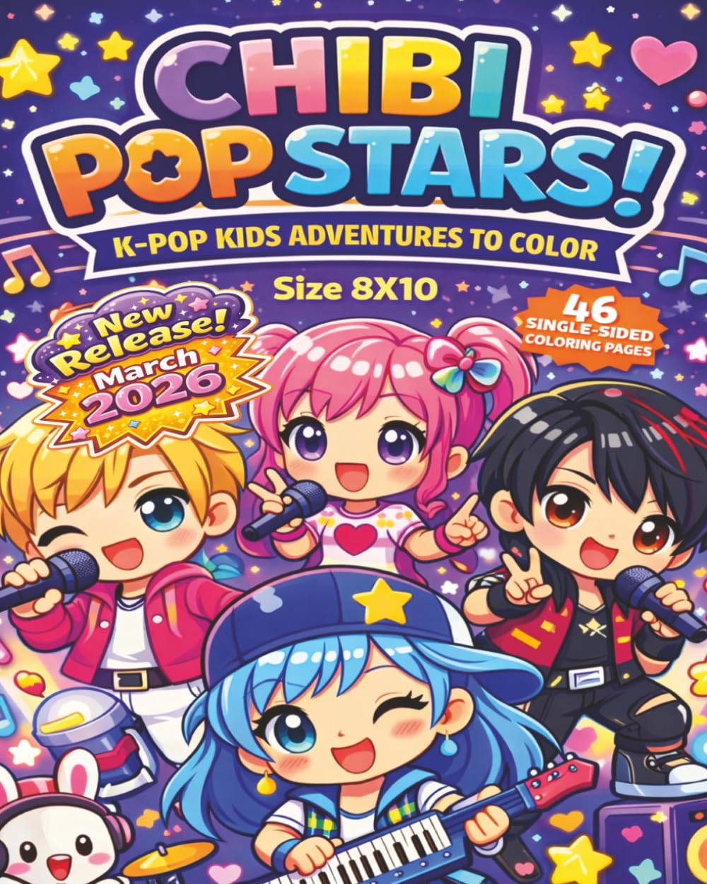 Chibi Pop Stars - K-Pop Kids Adventures To Color: Fun and Adorable Chibi K-Pop Idols on Magical Music Adventures — Cute Performances, Dance Battles, ... Pages for Kids, Teens and K-Pop Stars Fans...