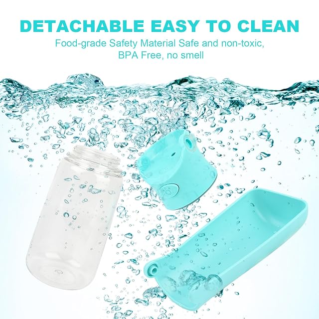 Foto 4 de 8 de VFANDV Botella de Agua para Mascotas, 180° Plegable Botellas de Agua para Perro Gato, Bebedero Perro Portatil