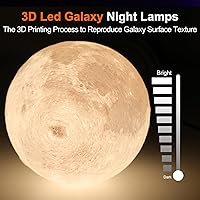 Vista 6 de Moon Lamp LED Night Light - Dimmable Bedside Lamps Small Modern Bedroom Lamp LED Desk Light with 25 Lighting Modes 3D Printed Realistic Moon Surface