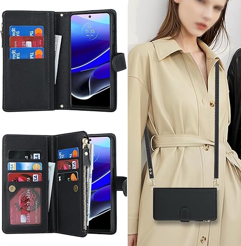 Miniatura 3 de Jaorty Funda tipo cartera para Motorola Moto G Stylus 5G (2022) para mujeres y hombres, con tarjetero XT2215, funda cruzada para Moto G Stylus 5G