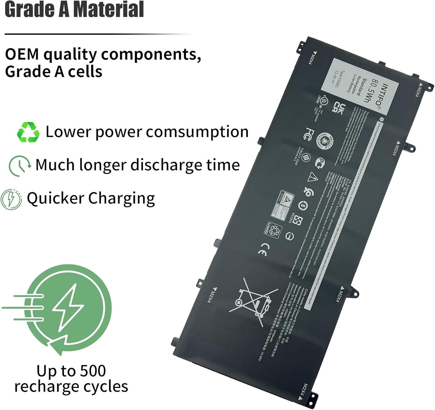 80.5Wh VG661 Laptop Battery Compatible with Dell Alienware X14 R1 R2 Series 0GD3C9 GD3C9 0V4N84 V4N84 Notebook [11.4V 6709mAh 6-Cell]