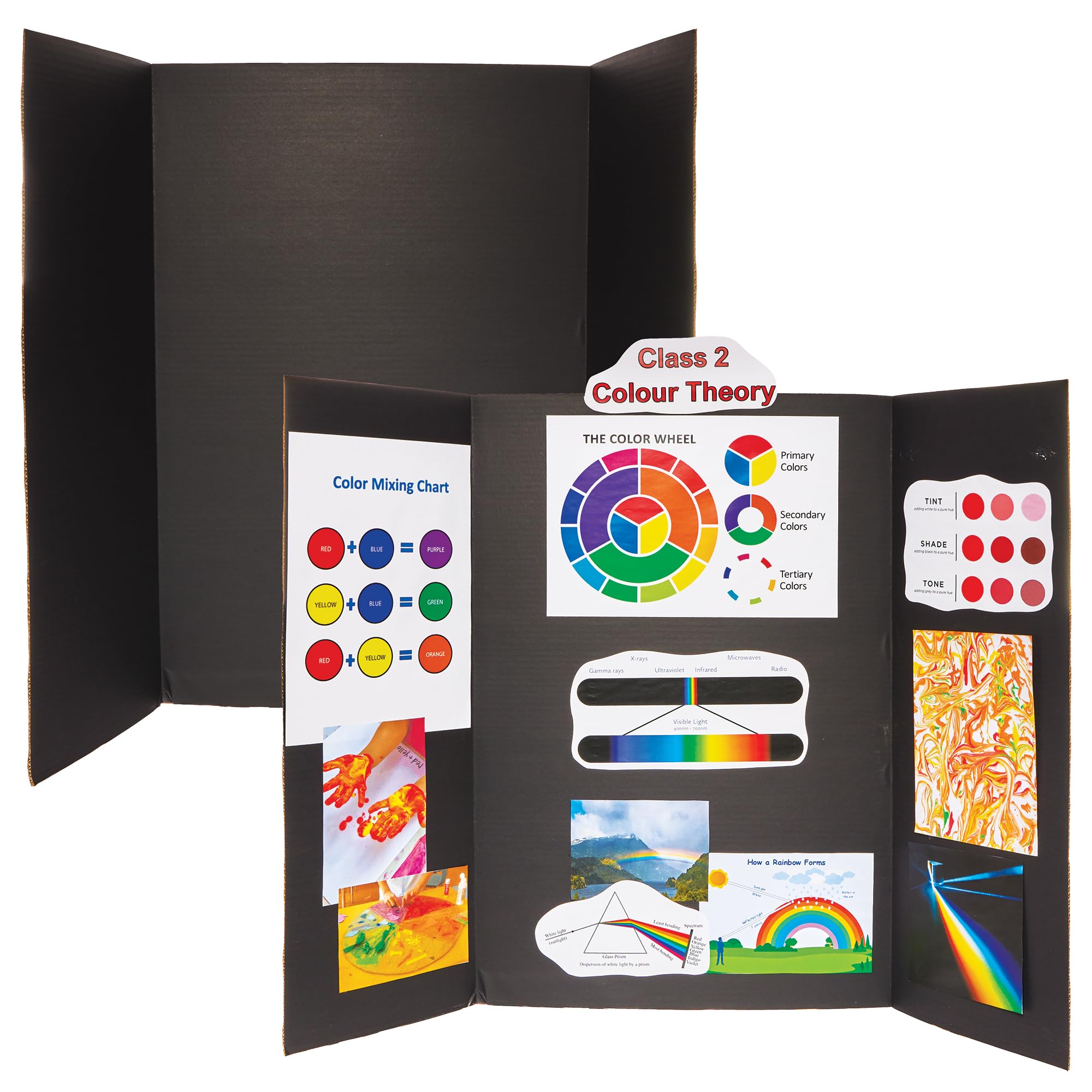 Baker Ross FN200 Black Presentation Boards - Pack of 4, for Displaying ...