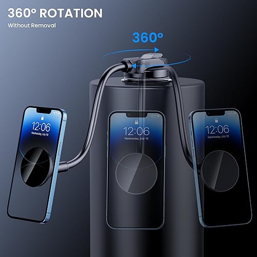 Miniatura 8 de Magsafe Soporte de coche imanes fuertes y antivibración Soporte magnético para teléfono para coche de brazo largo de 7.1 in de largo Soporte