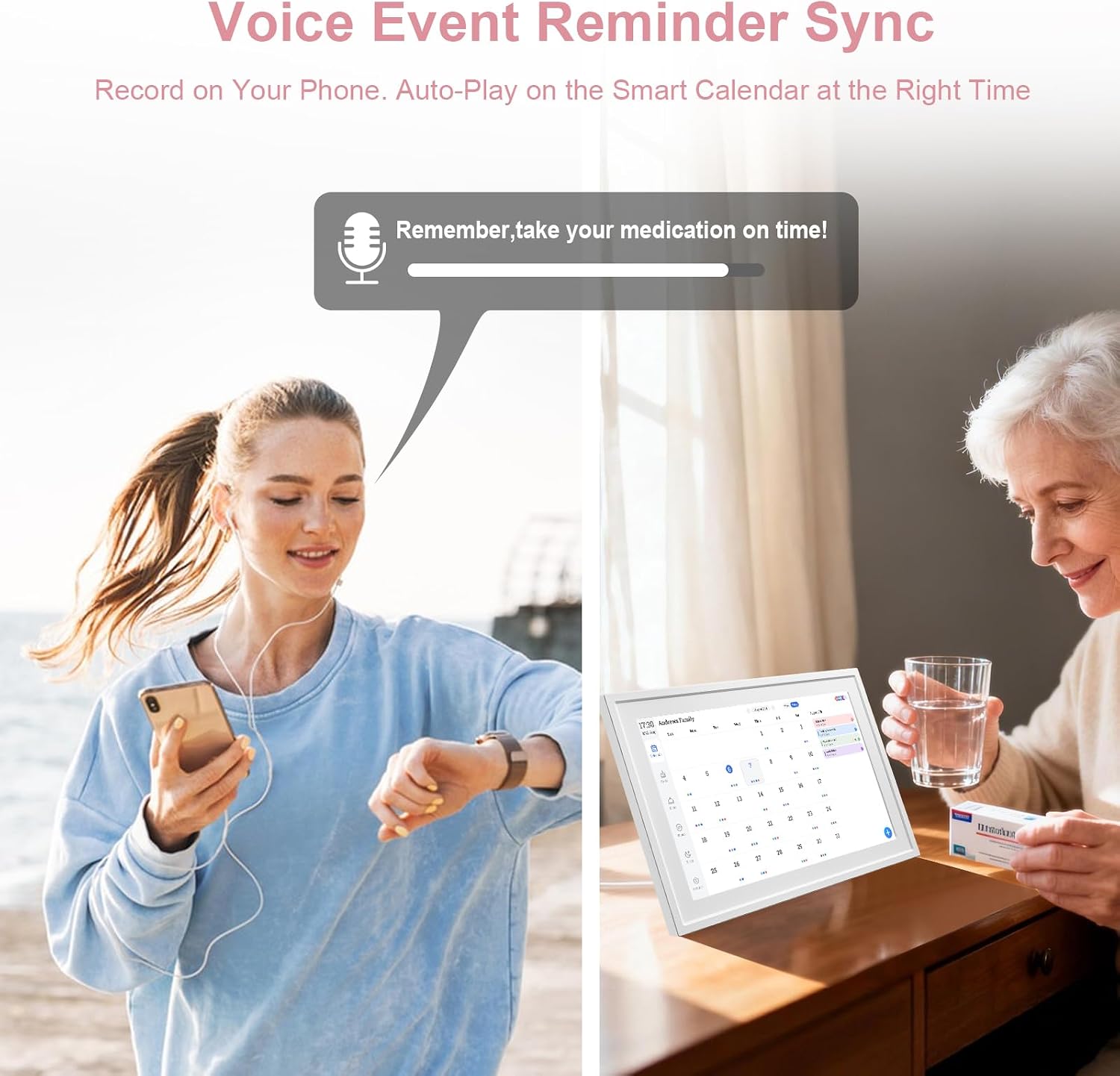 Digital Calendar 10.1" Wall Touch Screen, Electronic Calendar Planner for Wall Desk Shared Chore Chart Meal Plan Photo Display with Rewards Reminder, Smart Calendars for Busy Family, No Subscription