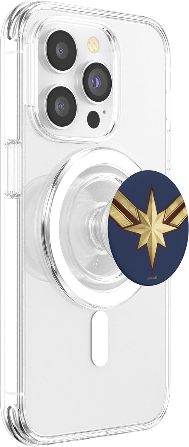 Marvel Captain Marvel Movie Gold Blue Logo PopSockets MagSafe PopGrip for iPhone