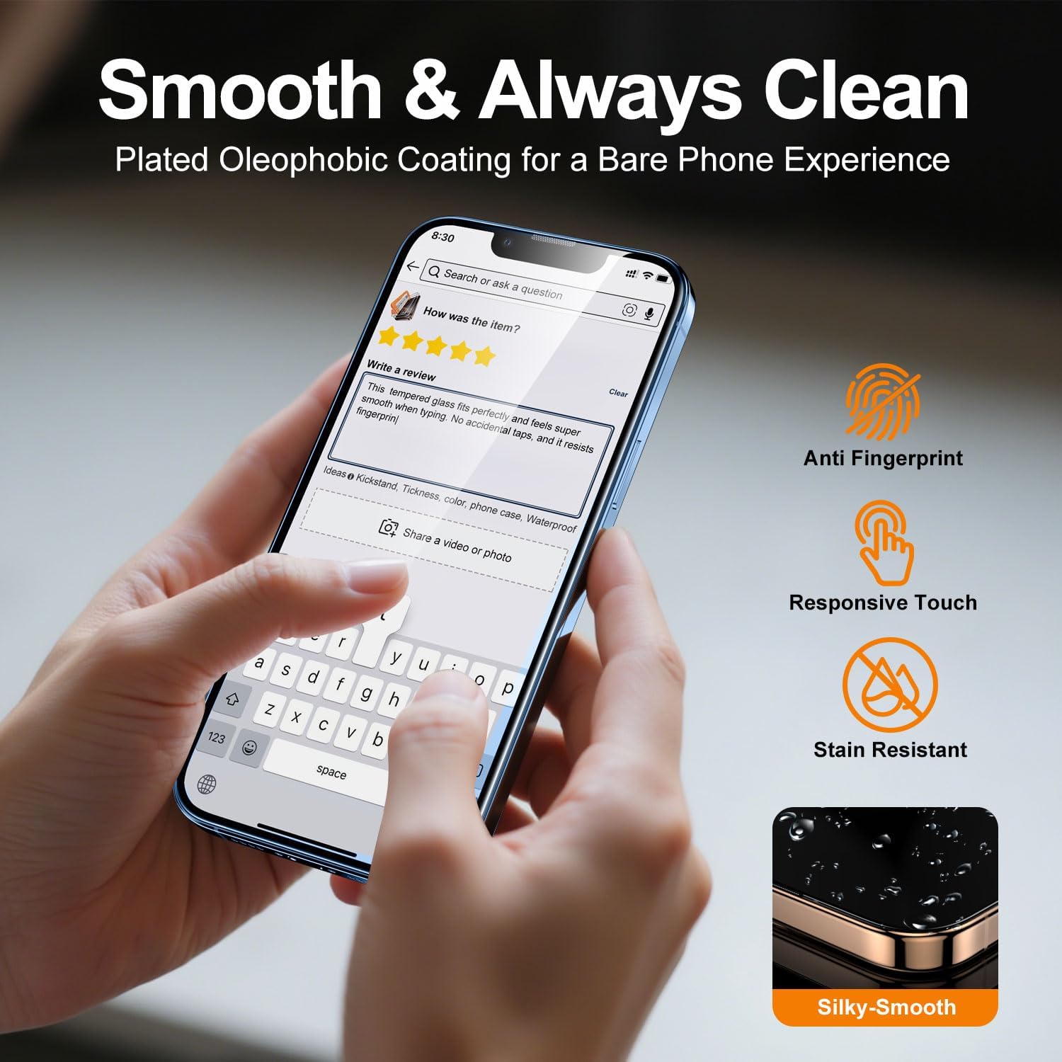 BossKiss for iPhone 13/iPhone 13 Pro/iPhone 14 Privacy Screen Protector, TOP 9H Hardness Military Grade Shatterproof HD Tempered Glass, Full Coverage Anti-Scratch Easy Installation 2 Pack
