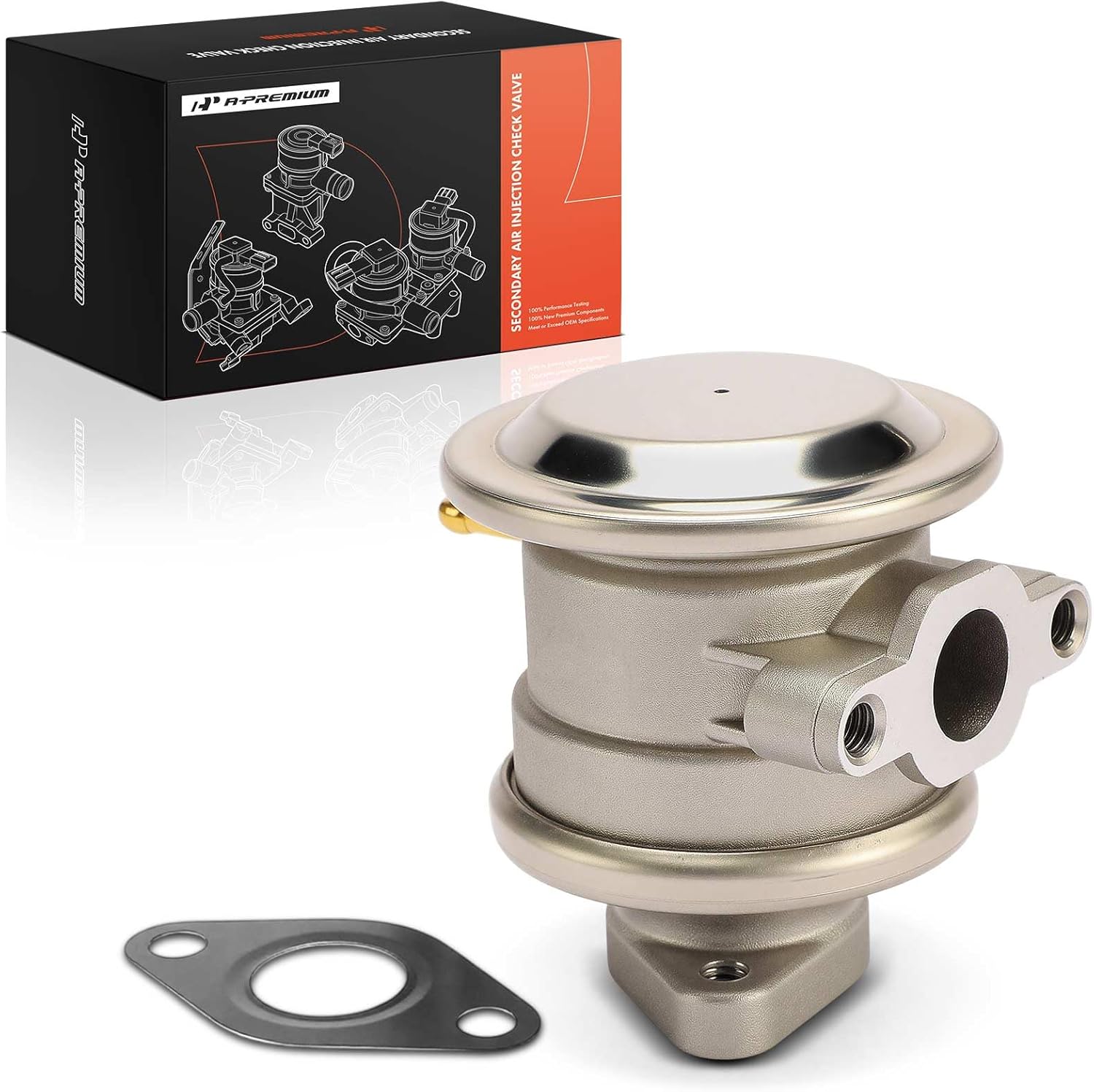 A-Premium Secondary Air Injection Check Valve Compatible with Volkswagen Passat 1998-2005, Touareg 2004-2007, Phaeton & Audi A4, A6, A4 A6 A8 Quattro, S6, Air Pump Check Control Valve with Gasket