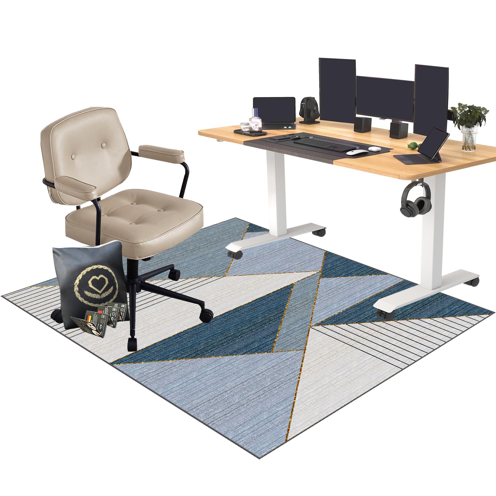 Floor Protector for Rolling Chair Office Chair Mat for Hardwood Floor Gaming Chair Mat Carpet Chair Mats Hard-Floor Chair Mats Non Slip Desk Chair Mat for Carpeted Floors Gaming Rug 150 x 200 cm โ image 1