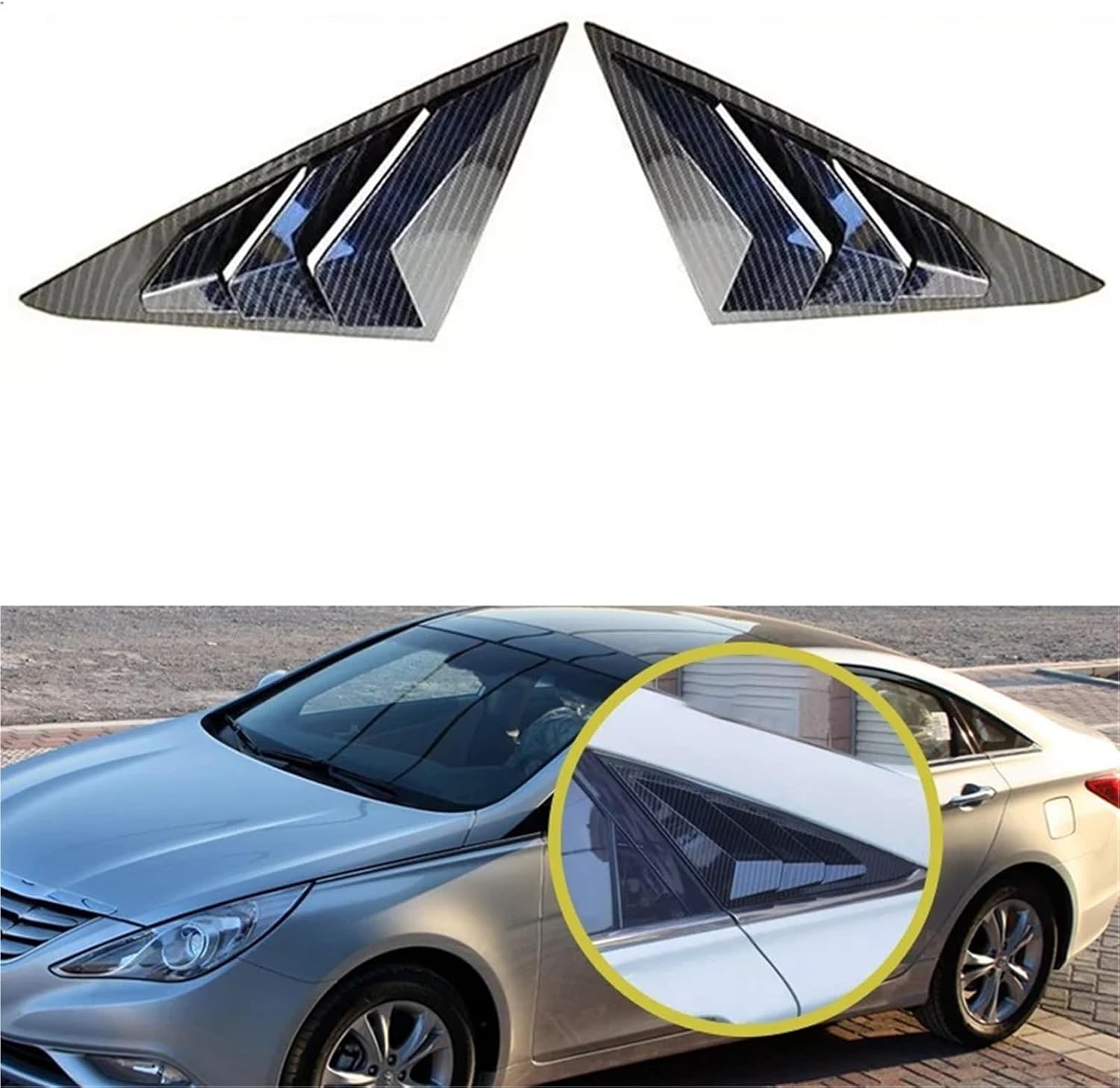 Car Window Side Louver Cover Trim Compatible with Hyundai Sonata Sedan 2011 2012 2013 2014 Exterior Door Panel
