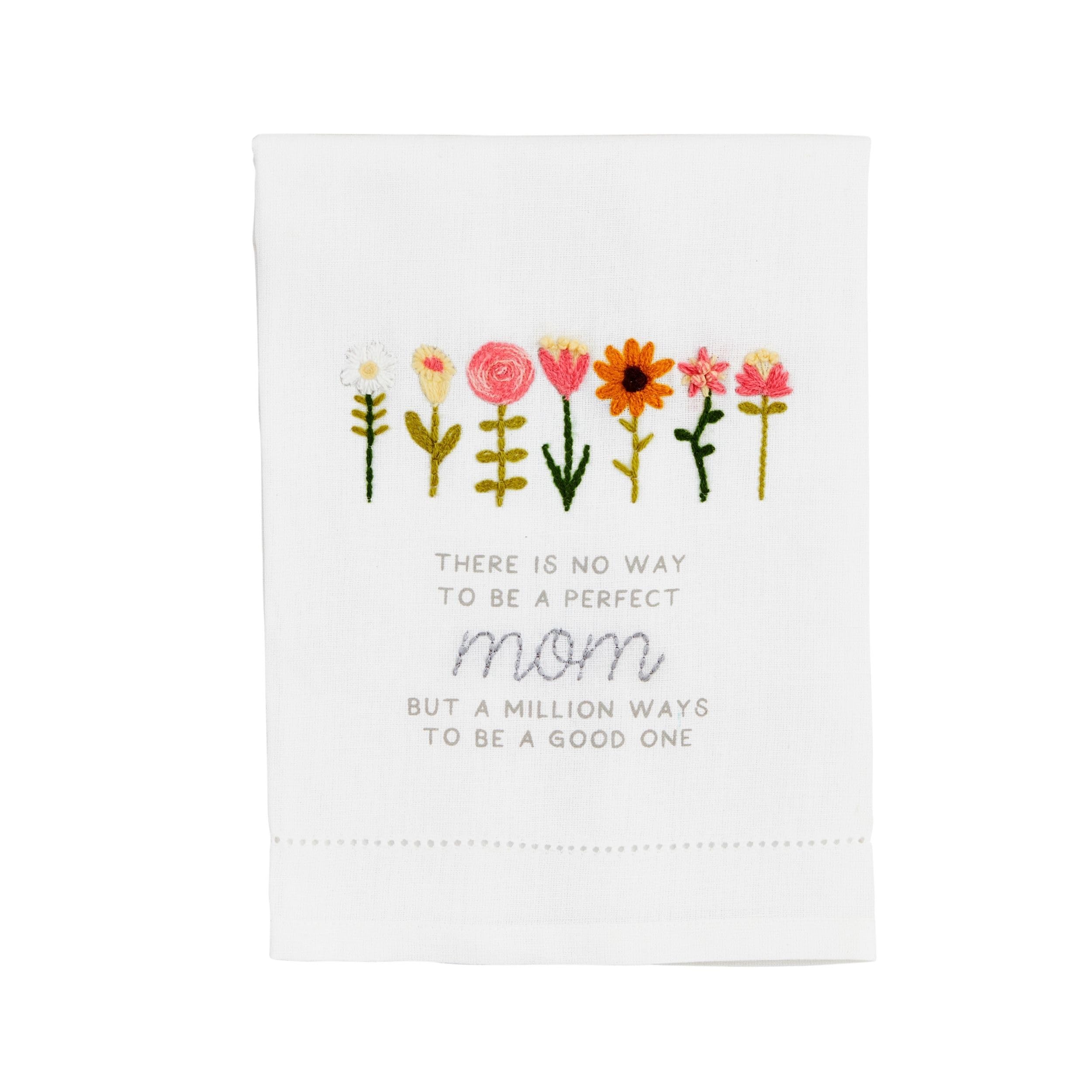 Serviette brodée Perfect Mom Mud Pie 53x35cm pour remplacer le linge de maison usé