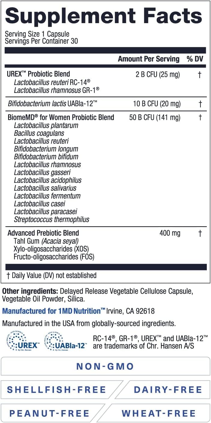 1MD Nutrition OsteoMD & BiomeMD for Women Bundle | Comprehensive Bone Support & Urinary Health