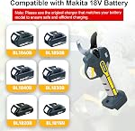 50mm Poignées de taille électrique compatibles avec la batterie Makita, Batterie à outils seulement, Secateurs professionnels, 2inch Capacité de coupe pour les grandes branches & Ébauche commerciale