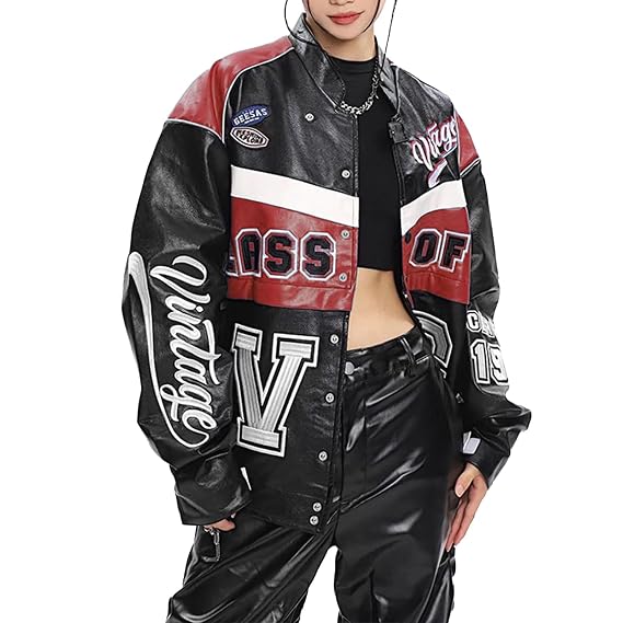 Buy Vamtac Leather Vintage Men Motorcycle Bomber Varsity Jackets