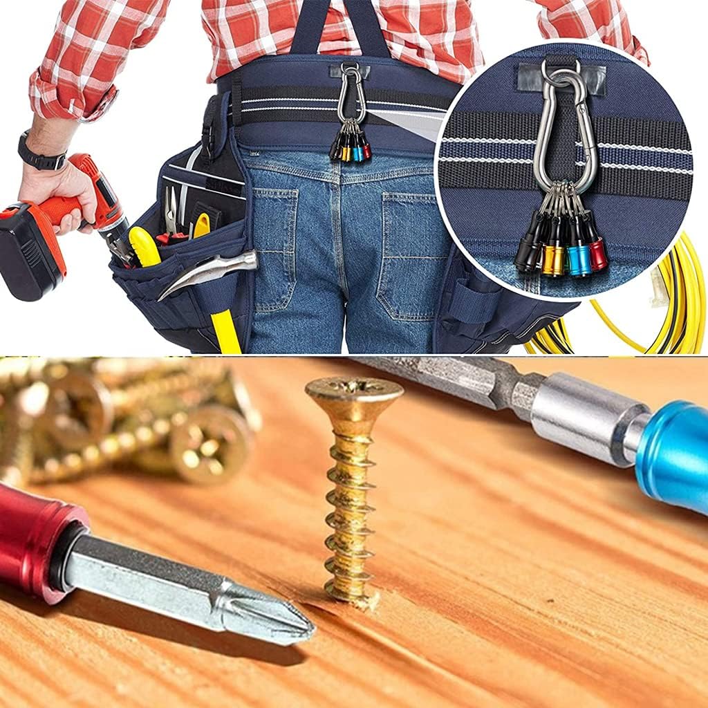 10Pieces 1/4 Inch Shank Keychain Extension Fast Change Bit Holder Screwdriver Bits Holder Socket Adapter Screwdriver Bits Set