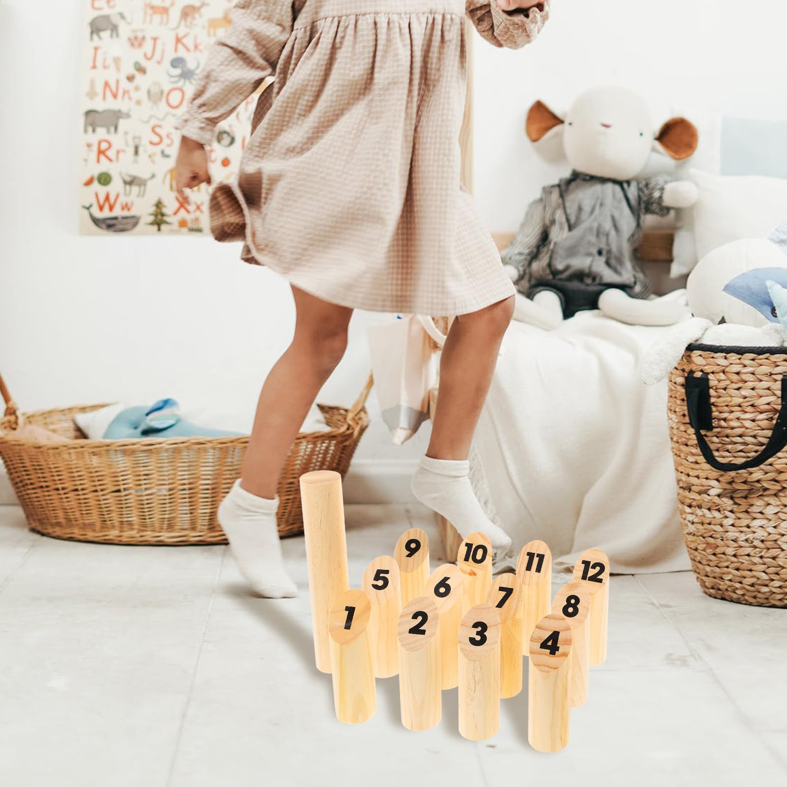 Gioco di Lancio Numerato in Legno Khaki per Adulti