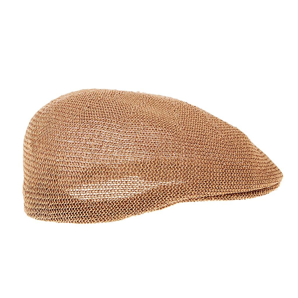 rockible Chapeau D'été En Paille Visière Courte Béret de pour Homme Décontracté/Kaki, Brun, 58cm